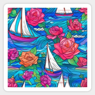 Sailing boats pattern Sticker